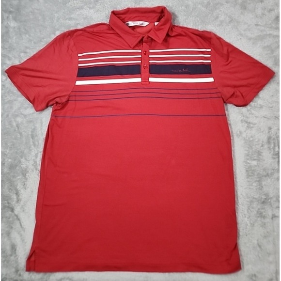 Travis Mathew Other - Travis Mathew Polo Shirt Mens Large Red Striped Golf Tennis Performance Casual